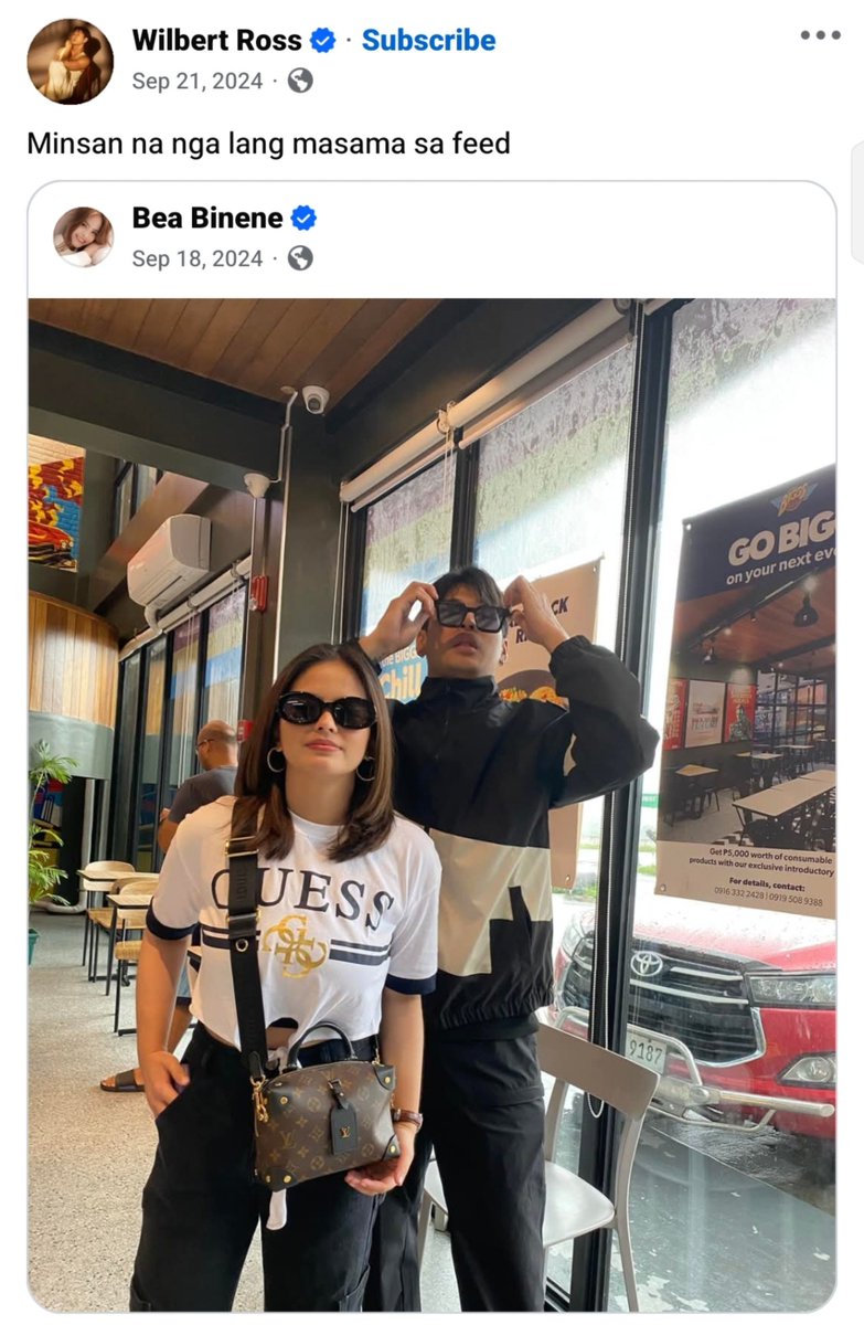 lovebeanca's tweet photo. wilbert 2 years ago: "minsan na nga lang masama sa feed"
wilbert now: "❤️❤️❤️" 

iba talaga kapag kasama na sa mga dump posts + laman na ng feed ng asawa sa lahat ng socmed accts #hehe 

ang layo na ng narating ninyo, wilbea. 🥹 https://t.co/kUgbHMvZhY