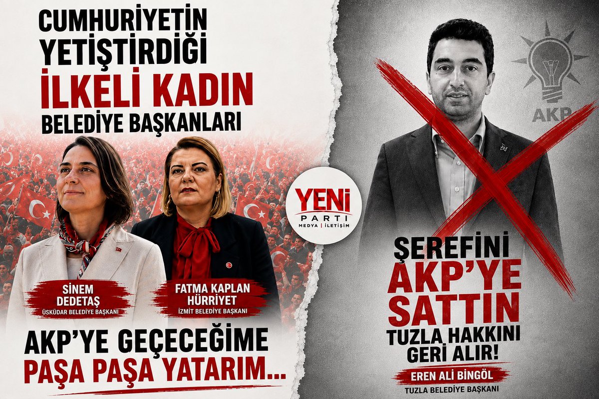 YeniPartiGenel's tweet photo. Akp’ye geçeceğime paşa paşa yatarım diyen Belediye Başkanlarımız kadar cesur olamadı. 33 yaşında Eren Ali Bingöl Tuzla’nın Hakkını ve kendi şerefini Akp’ye sattı. 

#YeniParti #SinemDedetaş #fatmakaplanhürriyet #erenalibingöl https://t.co/5FTjz6C1me