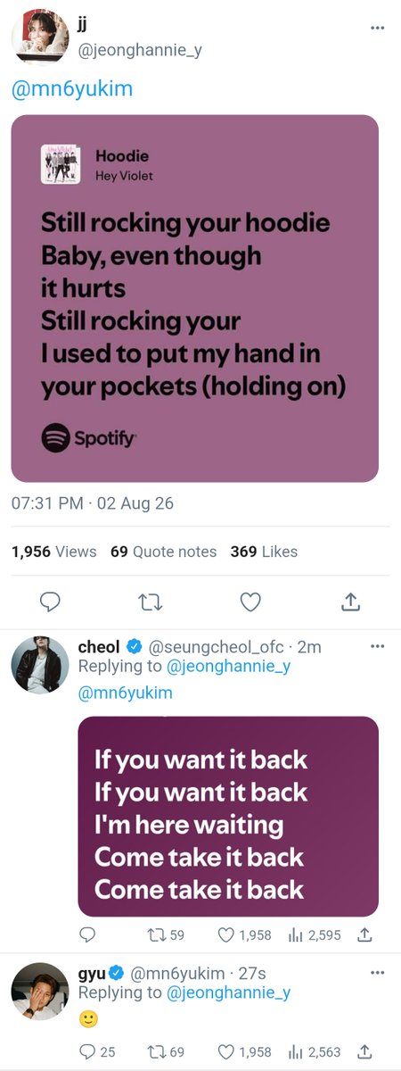 jeongcheolver's tweet photo. #jeongcheol ft #minwon two-tweet au

idol sc and his non-showbiz boyfriend jh, and their friend mg na hindi pa rin maka-usad https://t.co/0mFujBM5T0