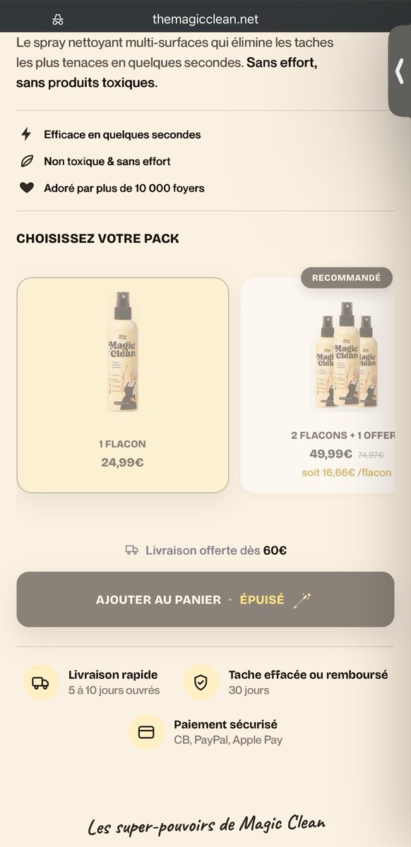 Onlytruth___fr's tweet photo. @dgccrf Update au 2 août : le spray Magic Clean n’est plus commandable sur le site 👀 #poupettekenza #magicclean quel succès 🫢 https://t.co/MSUGoD0dTh