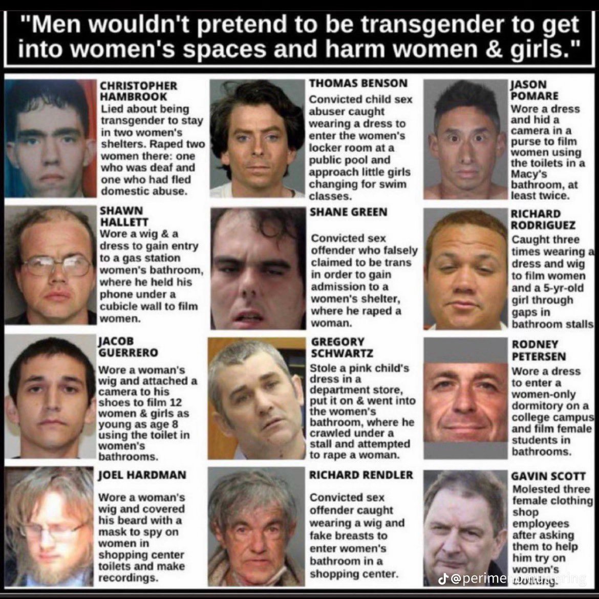 hertribevibe's tweet photo. Men wouldn't pretend to be transgender to gain access to womens spaces and harm women and girls.
Exhibit A https://t.co/NfRpbqLZzd