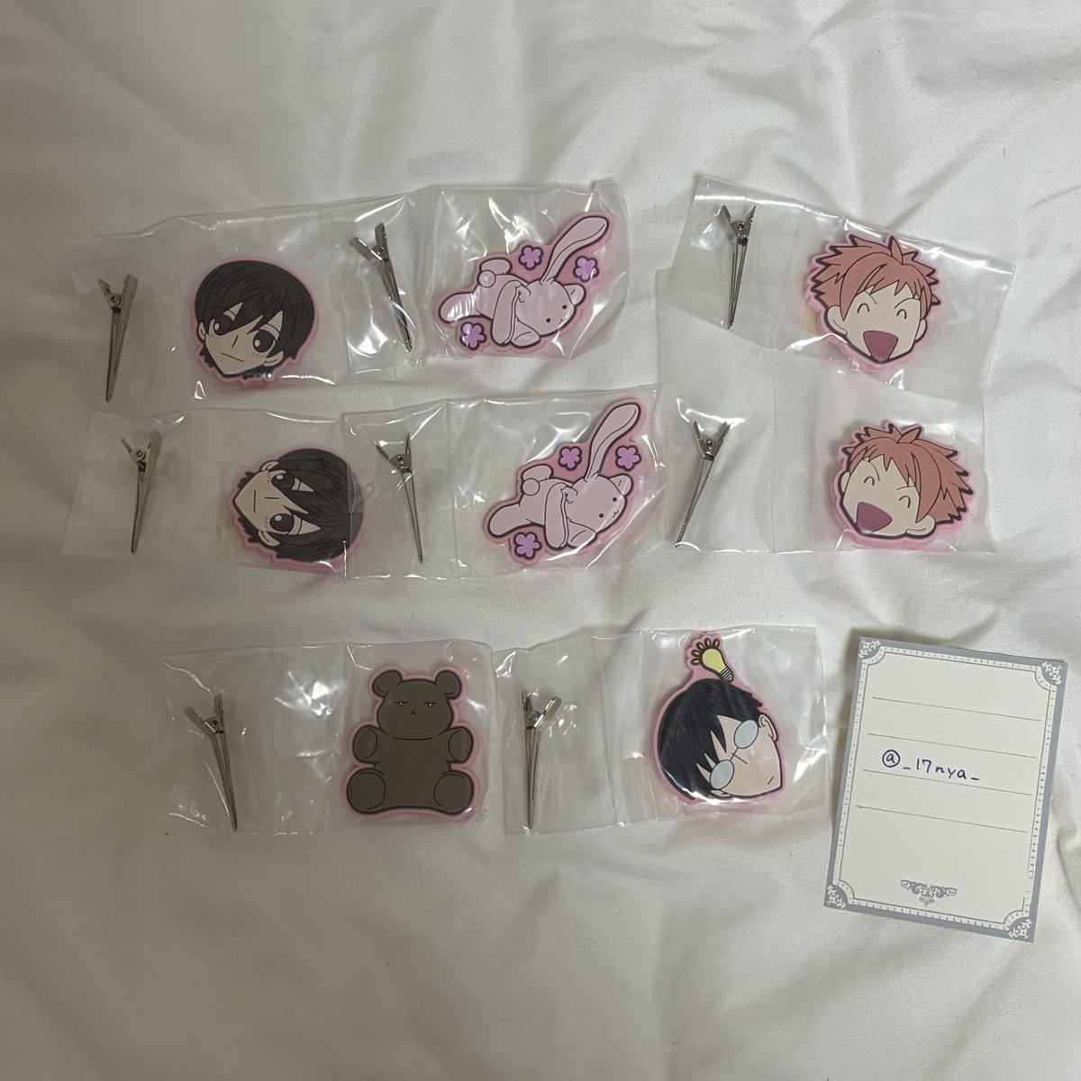 _l7nya_'s tweet photo. 桜蘭高校ホスト部 カプセルヘアクリップ ガチャガチャ ガシャポン

【譲】藤岡ハルヒ 常陸院馨 常陸院光 鳳鏡夜 うさちゃん クマちゃん

【求】 須王環

郵送にて交換希望です。お気軽にお声掛けください https://t.co/Ro8rr34w96