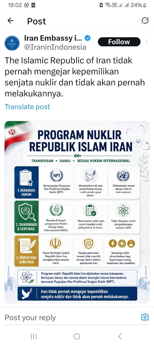 MurtadhaOne1's tweet photo. Klarifikasi dari kedutaan Iran 
Baca tuh @prabowo 

Jangan sampai hubungan indonesia-iran yg selama ini baik jadi tegang gara2 bacot liar wowo

@Kemlu_RI @KemensetnegRI https://t.co/z6U0ZGQT9X