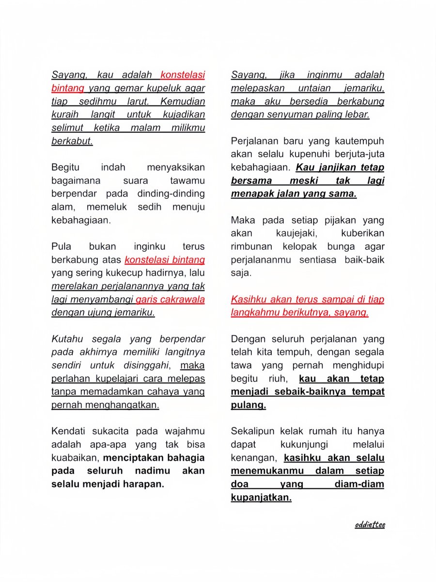 oddiettee's tweet photo. menciptakan bahagia pada seluruh nadimu akan selalu menjadi harapan, sayang. https://t.co/84gEunl1PU