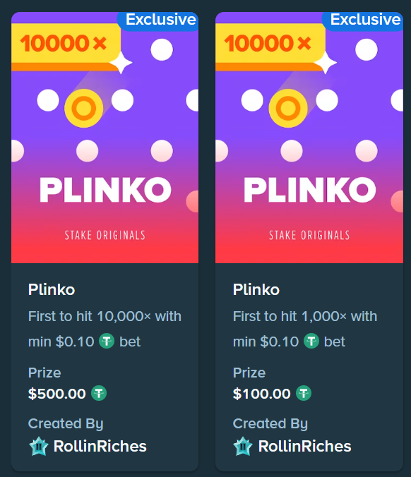 RollinRiches_'s tweet photo. RT + TAG for $25 on @Stake 

Be the first to hit a 10,000x on Stake Plinko under code Riches and get $500 on top of your win!

Min bet only $0.1 https://t.co/HTK3CHZ5YF