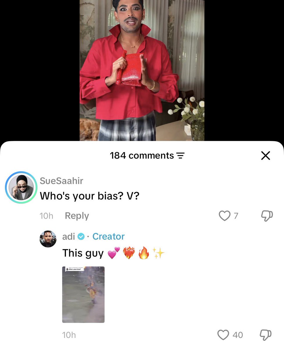 cocojm_0t7's tweet photo. Aditya Madiraju, a beauty and lifestyle creator with over 2.3M followers on TikTok shared that #Jimin is his bias. 

🗣️: Who’s your bias?
👨🏾‍🦱:  This guy 💘❤️‍🔥🔥

🔗: https://t.co/XOKc6XhjOz https://t.co/6lJAo6lAIj