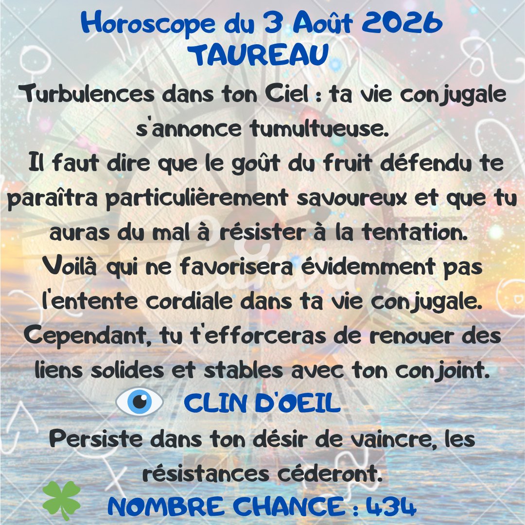 feespirituelle's tweet photo. Votre horoscope pour ce lundi 3 Août 2026.
#TAUREAU #CAPRICORNE #BALANCE #poisson
🔮 https://t.co/qYficYyv5j🔮 https://t.co/iq7eCcz3Yc