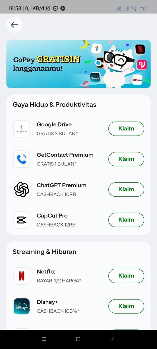 Blimbyng's tweet photo. Jangan lupa claim di gopay kalian gaisss https://t.co/McimokVGLx