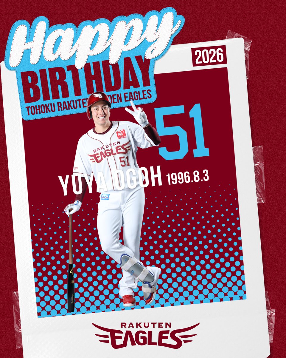 Rakuten__Eagles's tweet photo. 🎂🎂🎂🎂🎂🎂🎂
Happy Birthday!
#小郷裕哉 (30歳)
🎂🎂🎂🎂🎂🎂🎂

📖
https://t.co/h9ybkzoQO6

🎁誕生日グッズ👇
https://t.co/0rIpKaaUQe

#RakutenEagles https://t.co/erKEkLeY14