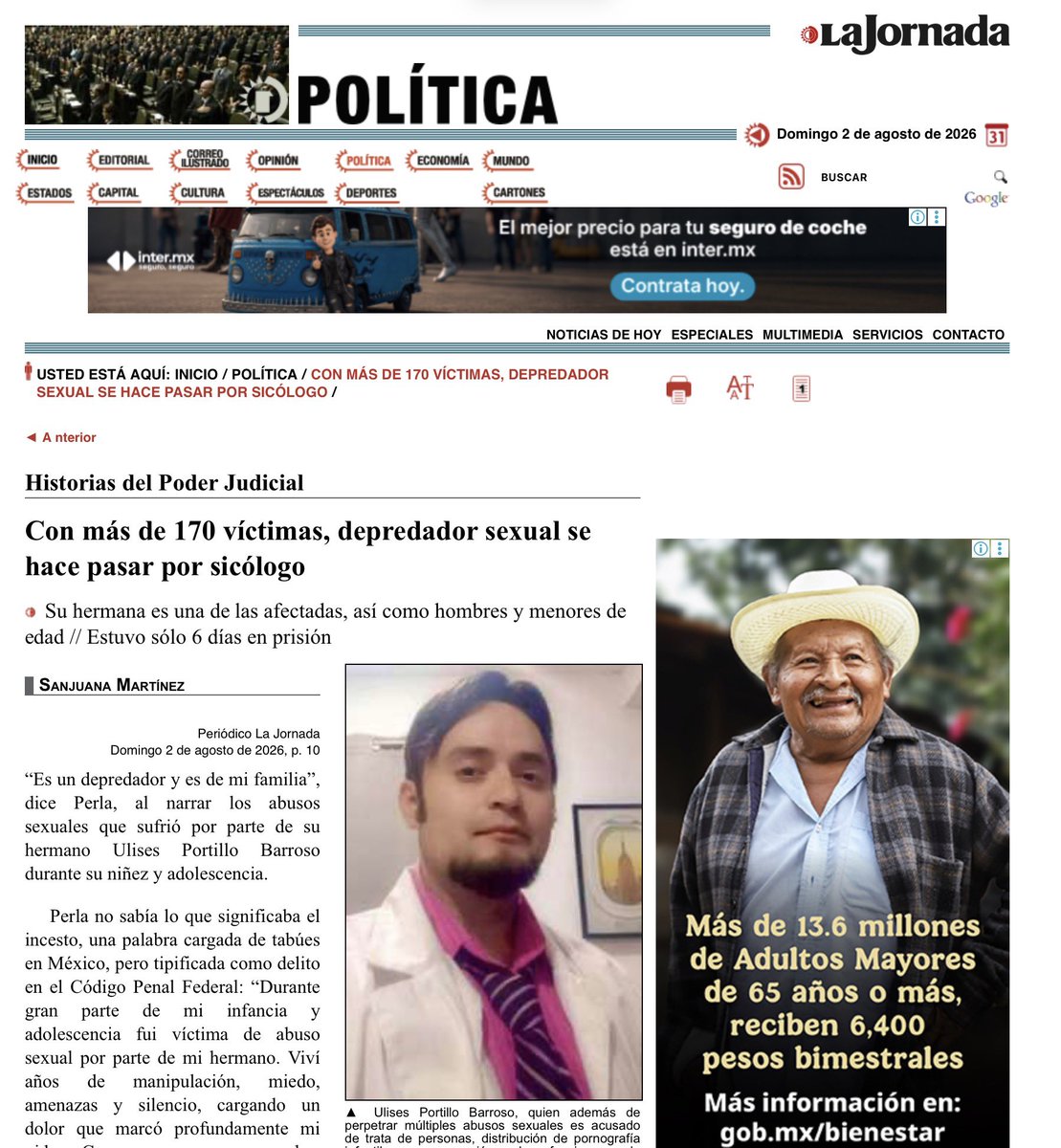 JoseMarioMX's tweet photo. Más de 170 presuntas víctimas acumula el caso del falso psicólogo de El Salto, Jalisco; según documenta @SanjuanaNews en @lajornadaonline. Bata blanca, consultorio rentado, terapias en línea y ni una cédula que lo respaldara. Gente que llegó pidiendo ayuda con su salud mental y se topó, cuentan las denuncias, con un depredador. Entre las víctimas hay pacientes menores de edad. Lo detuvieron el 29 de abril. Seis días después ya andaba libre.

Pocas horas después de su detención quedo libre. La familia sospecha que hubo dinero de por medio; yo veo algo igual de grave y más común: una carpeta mal integrada que no aguantó la audiencia inicial. Porque ojo, soltarlo no es absolverlo. La investigación sigue viva. La pregunta incómoda es quién integra mal la investigación.

Y el fondo duele más: en este país cualquiera se cuelga el letrero de “terapeuta” y abre consultorio, porque esa palabra ni siquiera está protegida por la ley y nadie verifica cédulas. Mientras, las víctimas de abuso infantil tardan décadas en poder hablar; por algo Jalisco volvió imprescriptibles estos delitos apenas en 2024. Así que nadie pregunte por qué denunciaron “hasta ahora”. Pregunten mejor por qué el Estado no hace nada.

https://t.co/QDfWvisPrR
