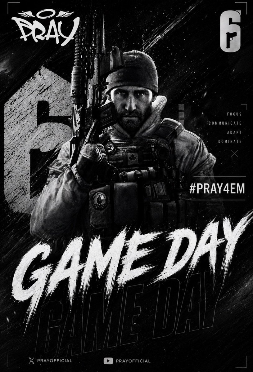 prayofficial_'s tweet photo. ‼️ GAMEDAY ‼️
Come show some support as we take on Grubs for our first round of playoffs in @CoastR6Comp .
📺: pammja (twitch)
🕰️: 8EST TONIGHT
👥: @pammjaa @nullifyzz78587 @JussMarkLive @Mo3R6S @BigSt1ngray
Should be an exciting series to break the tie ‼️
#PRAY4EM #R6Siege https://t.co/bopgEANwaM