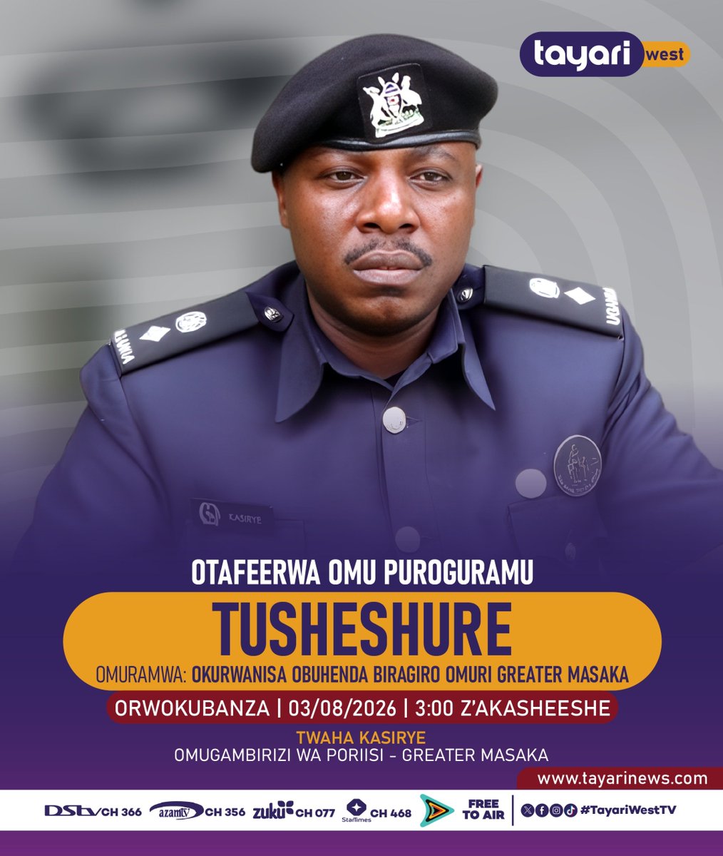 ahabwa_j's tweet photo. Tommorrow Morning I shall be Hosting @Kasiryetwaha the #Greator Masaka #PolicePRO and we shall discuss keeping peace,Law and Order
@Ugpolice
@Asankasingye https://t.co/yLO2NJ5f9a