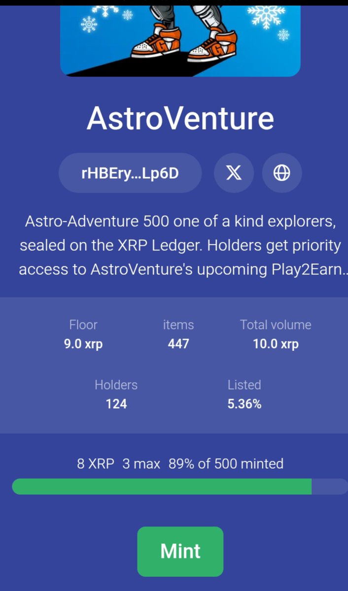 Astro_Venture's tweet photo. 🚨 89% MINTED || 447/500🚨

Only a few AstroVenture Explorers left in the free mint. This is not a drill.
If you've been "waiting for the right moment" — this is it. Once it's gone, it's gone.
https://t.co/Mc5fr7Un8t
GO GO GO 🚀🌌 https://t.co/KSW9zgKtHL
