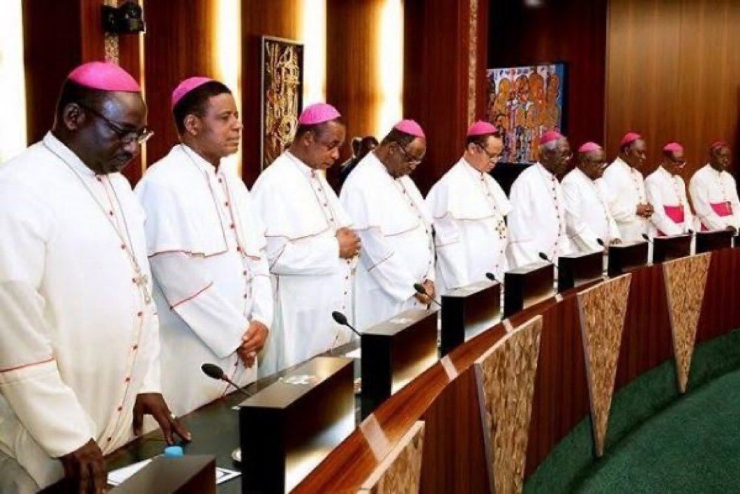 OurFavOnlineDoc's tweet photo. From the days of the military up till today, the Catholic bishops of Nigeria are renown and reputable for always speaking truth to power.

These are not men with wives,
You can’t use women to blackmail them.

These are not men with children,
You can’t kidnap their kids to blackmail them.

These are not men who want fame,
You can’t use the allure of celebrity to compromise them.

These are not men who chase money.
You can’t use the offer of bribes or dirty lucre to compromise them.

These are not men who seek material things. You can’t use private jets to make them bend or buy their conscience.

They are not Daddy GOs.
They don’t own church buildings.
They mostly have no property or assets. So you can’t use temptation of setting up human empires to compromise them.

These are noble men.
Not pulpit opportunists who turn the holy altar of God into a platform to rebrand satanic politicians.

May God bless these Catholic bishops for being the last voice of reason, the last hope of sanity and the last shred of conscience in a society full of depraved, compromised people who have sold their souls for dirty money.