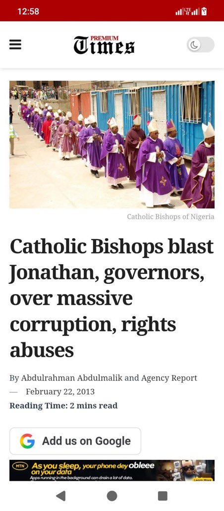 OurFavOnlineDoc's tweet photo. From the days of the military up till today, the Catholic bishops of Nigeria are renown and reputable for always speaking truth to power.

These are not men with wives,
You can’t use women to blackmail them.

These are not men with children,
You can’t kidnap their kids to blackmail them.

These are not men who want fame,
You can’t use the allure of celebrity to compromise them.

These are not men who chase money.
You can’t use the offer of bribes or dirty lucre to compromise them.

These are not men who seek material things. You can’t use private jets to make them bend or buy their conscience.

They are not Daddy GOs.
They don’t own church buildings.
They mostly have no property or assets. So you can’t use temptation of setting up human empires to compromise them.

These are noble men.
Not pulpit opportunists who turn the holy altar of God into a platform to rebrand satanic politicians.

May God bless these Catholic bishops for being the last voice of reason, the last hope of sanity and the last shred of conscience in a society full of depraved, compromised people who have sold their souls for dirty money.