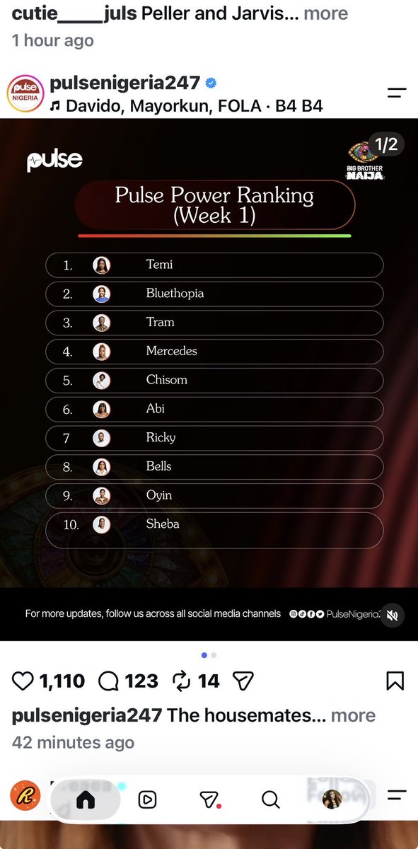 ComradeAtt's tweet photo. A list where there’s no Neche and Sheba is 10th is crazy business. Not to talk of Goddessa. 

#bbnaija #bbnaijaS11 https://t.co/btmkkhXBK1