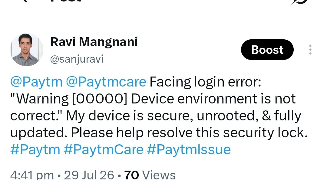 sanjuravi's tweet photo. @IndiaPOCO @Paytm @Paytmcare @MiIndiaSupport Paytm not working https://t.co/RdItJC2zzs
