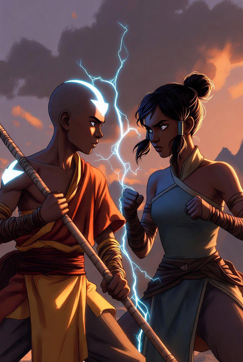 GHOSTRTZ's tweet photo. Am I the only one that feels Korra will beat the hell out of Aang in a face-off?😅 https://t.co/XKS742tuyc