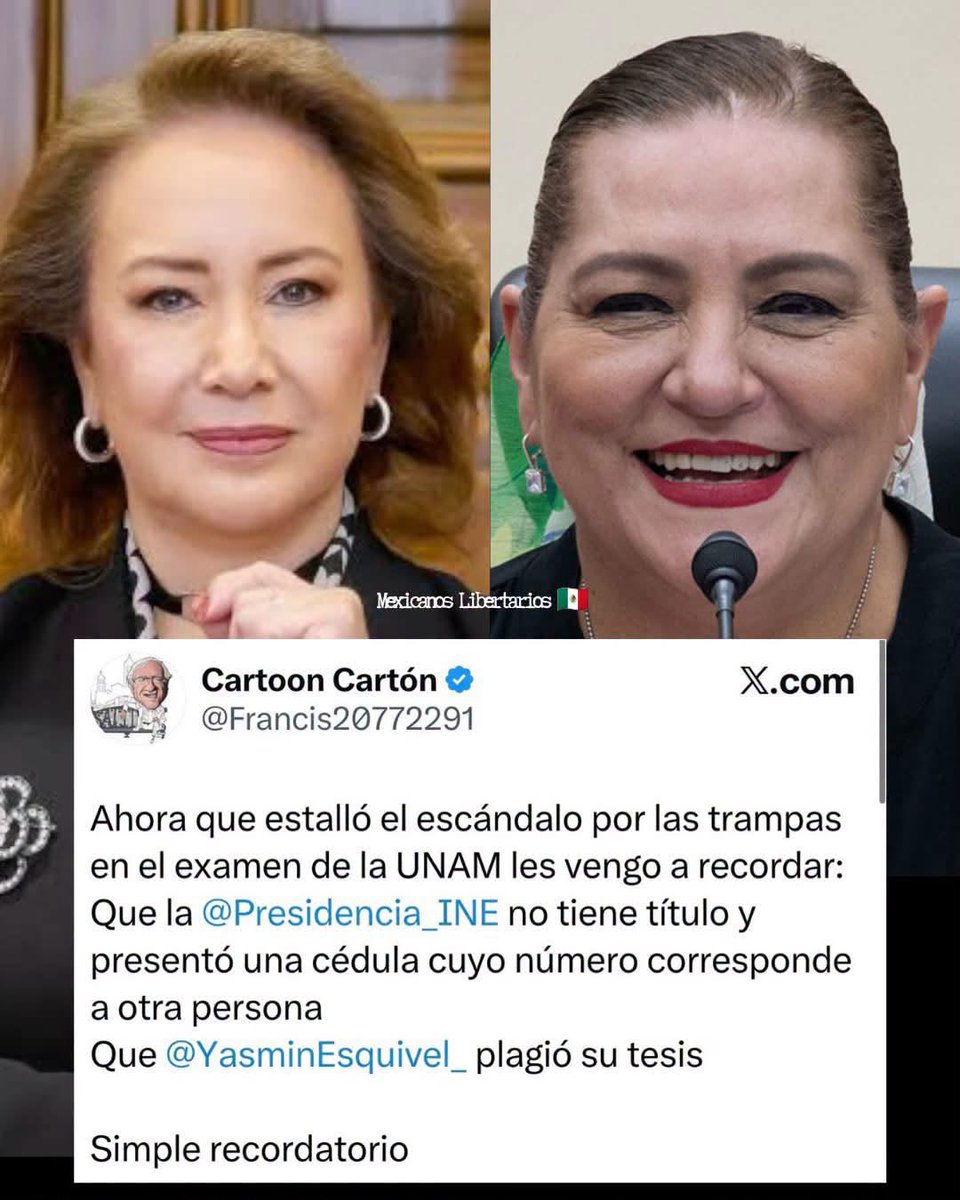 lydimdeo's tweet photo. Sin olvidar que la @UNAM también le dio su título a @Claudiashein por su tesis de estufas de leña y su cédula a @lopezobrador_ después de 14 años de Licenciatura… https://t.co/NaBzqQHLjm