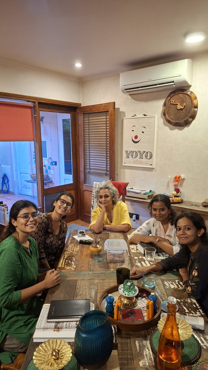 anjali__27's tweet photo. With ​#ArundhatiRoy
We refuse to be the 'good, polite subjects'!

They try to police our clothes, language, bodies &amp; politics. But this generation will break every cage &amp; laugh in the face of tyranny! 

In solidarity with Ruchika Singh &amp; every unbowed young voice! https://t.co/yr0QD3cIVq