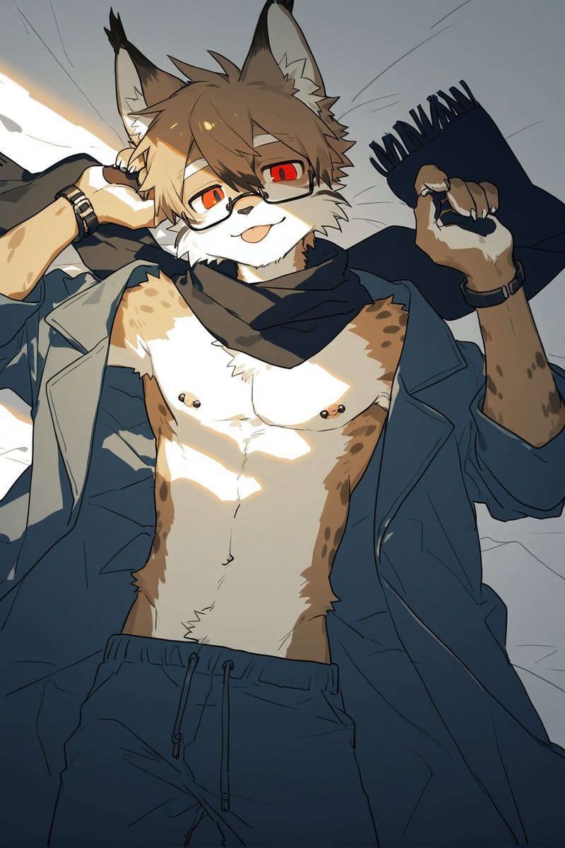 Yuriapple123's tweet photo. 猞猁！#AIart #furry https://t.co/qyUEe11hso