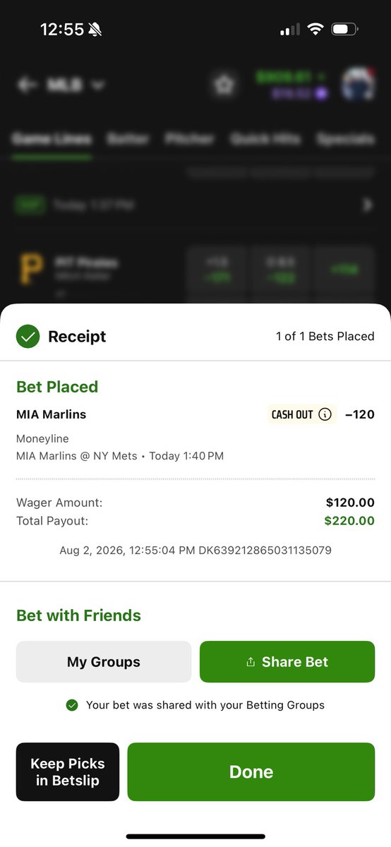 DisciplineWager's tweet photo. 8/2 MLB ⚾️

Marlins ML -120 (2U)

#Gambling𝕏 
#Gamblingtwitter https://t.co/nU1hJPj1mH
