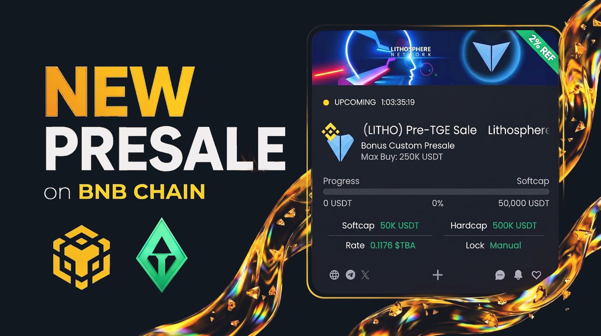 gempad_app's tweet photo. 📣 New presale alert!

@LITHOFoundation's LITHO is an AI-powered Layer 1 blockchain built for autonomous agents and Web4 infrastructure.

➡️ AI-native execution for agents and smart contracts ➡️ Full product suite: Thanos Wallet, Ignite DEX, Quantts AI 
➡️ Built by KaJ Labs

Their presale starts at 4:33 PM UTC on August 3rd on @BNBCHAIN network 👇 

https://t.co/z8kouMexgZ

We wish the team the best of success! 💎

- 
Disclaimer: Nothing on this account is financial advice or an endorsement. Do your own research and invest at your own risk!