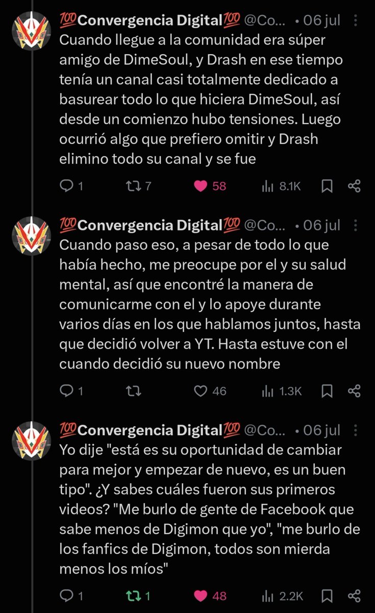 MDKzz66's tweet photo. @KyokoVitto @KeySW0RD @MasaruDz Y ahora sabiendo la versión de Convergencia te das cuenta que Drash es aún más mierda por usar a una persona que lo trato de ayudar como un chivo expiatorio de sus propias cagadas. https://t.co/2JKJGsV3tN