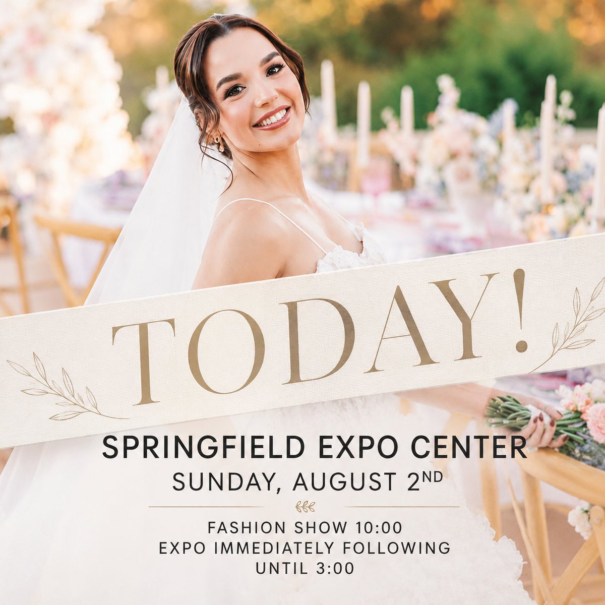 LiveEventsMO's tweet photo. ✨ Today's the day! Come see us at the Springfield Expo Center!

🎉 Expo until 3 PM
#LiveEventsMissouri #SpringfieldMO #WeddingExpo #MissouriWeddings https://t.co/yofuiC10Yy