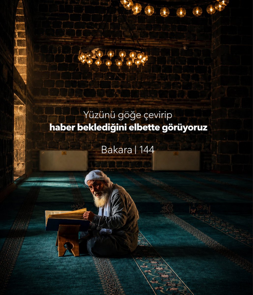 Hakikatsesi's tweet photo. Yüzünü göğe çevirip haber beklediğini elbette görüyoruz.

Bakara | 144 https://t.co/ofEFId9pF9