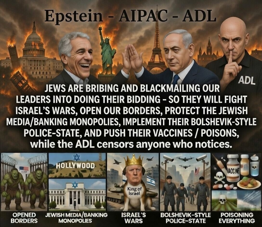 SamBamB00M's tweet photo. @KathleenGM65 @SamBamBOOOOM @TheSingingDoc It IS the JEWS

They openly rule over us at this point. https://t.co/IvIYStfnoF