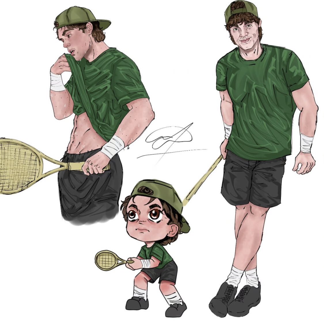 derrickfied's tweet photo. shimmie’s full drawing of jack playing tennis 🤍 (the small one!) https://t.co/SnvQA9ohkf