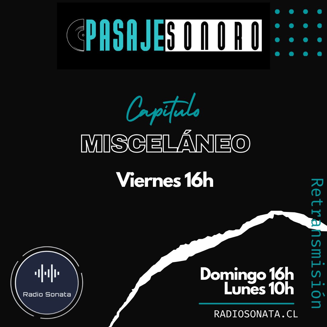pasajesonoro's tweet photo. 📢 Hoy a las 16H retransmisión de Pasaje Sonoro.

Te invitamos a un nuevo viaje sonoro por una estupenda selección musical que hemos hecho para ti, en su mayoría lanzamientos recientes.

Sintonízanos desde las 16H en https://t.co/4ScsxhZguB https://t.co/cwBwXtJsBR