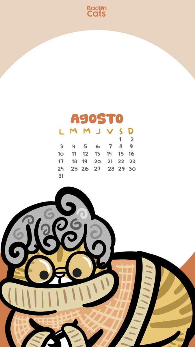 Baconcatsmx's tweet photo. 🙌🏼 ¡Bienvenido agosto! 🙌🏼 
Y con él, llegaron los michicalendarios del mes: 
🐱 Con un michi festivo por el día del gato 
🍃 Con una michi hada por el día de la pachamama
👵🏼 Con un michi abuelito para celebrar a los abuelitos 
🫀 Y con michis motivacionales para darlo todo en esta segunda parte del año 

¡Compártelos con más michi amigos y alégrales el día! ❤️