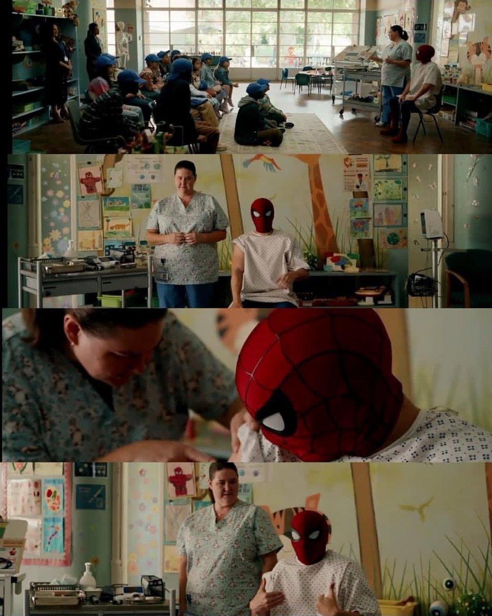 0URPARK's tweet photo. não acredito que eles cortaram a cena do homem aranha tomando vacina https://t.co/nKEwEXE9lK