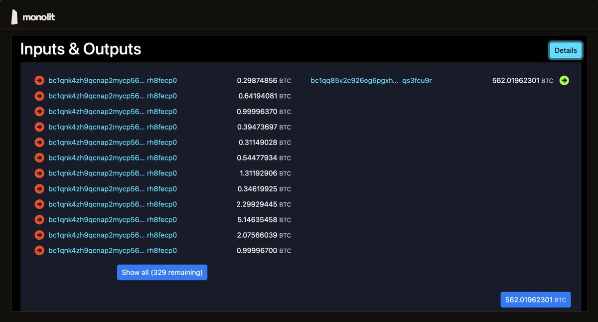 ask_monolit's tweet photo. How ~$75M was drained from wallets without ever touching a device

Coldcard is a hardware Bitcoin wallet where the public blockchain alone was enough to reconstruct the private keys of other people's cold wallets.

Here is the full on-chain breakdown of how the attacker pulled funds from wallets nobody ever touched...                                                                                                                                                                                                      

On March 1, 2021, a single firmware commit swapped out the source of randomness. Instead of the chip's hardware random number generator, seed generation started calling a software fallback.

The library checked whether the hardware RNG macro existed, not whether it was enabled, and the guard that should have stopped the build stayed silent. From there everything unwound down the chain.

> the seed came from a predictable value built from the chip serial and a timer
> on newer models the reseed took only 4 bytes out of 32
> the key space collapsed to roughly 2^32
> that range is brute-forceable on ordinary hardware

Mechanically this echoes Milk Sad, CVE-2023-39910, where the libbitcoin library built a seed from a 32-bit value seeded by system time, and the keys were brute-forced offline the same way.

How the attacker recovered the keys:

> generated candidate seeds locally, never touching victim devices
> derived addresses from each one across all standard derivation paths
> checked them against the public blockchain and found the ones holding coins
> signed the withdrawal with his own recovered key

The theft looked like a sweep out of cold storage with no breach and no physical access.

The common denominator showed up in coin age: not a single stolen coin is older than block 674,951, which is when the vulnerable firmware shipped, March 17, 2021.

Wave one, July 30, 2026, 1,082.65 $BTC

The sweeps ran across 1,195 victim addresses.

> every sweep was shaped the same way: one input, one output, fee around 30 sat/vB 
> 594.51 $BTC from 500 addresses went through an intermediary hub, 488.10 $BTC from 695 addresses was pulled directly

- hub aggregator: bc1qnk4zh9qcnap2mycp56qjrgza3cc8ylrh8fecp0

The money landed in three safes, branches do not overlap:

1) bc1qq85v2c926eg6pgxhwp6q7lf6cnsz80qs3fcu9r took 562.02 $BTC from 500 victims, the only safe filled through the hub, in a 341-input consolidation
2) bc1qx76cae2706qd5q576feh7xq8rfcsjpf2htfhe3 took 398.48 $BTC from 491 victims directly
3) bc1q8jy96fe5lf8vfugydnte3cguk92gpev7kwtp3q took 89.62 $BTC from 204 victims directly

Wave two came on July 31, 2026, when 76.09 $BTC was taken

A day later a follow-up ran in blocks 960,352 to 960,377, across 1,478 victim addresses, in two branches with different fees.

> 45.90 $BTC from 1,126 victims went through a second hub bc1qsjrf5ze5tmulz7y2x4pc7qaex2a35sanp3rqlx and landed in safe bc1qtfrwa4j6rmj9rsgspv6a0yjumkg39js2numu75
> 30.18 $BTC from 352 victims was pulled directly into safe bc1qmd5m5ktv7m5ffujxv4248fxv36myvdx79n8jp6

The money is almost all still sitting there

On-chain, seven collector addresses across the first two waves hold 1,158.66 $BTC, around $75M at that day's price.

> 5 safes are frozen and hold 1,126 $BTC, not a single outgoing spend
> 2 addresses are transit hubs that only consolidated coins onward
> only about 0.19 $BTC left the campaign in a small peel to a fresh address
> no trace of a mixer, a bridge, or a cash-out

According to Block engineers, the attacker ran reconnaissance through a paid account at a blockchain service provider, so the attribution goes beyond the on-chain pattern alone.