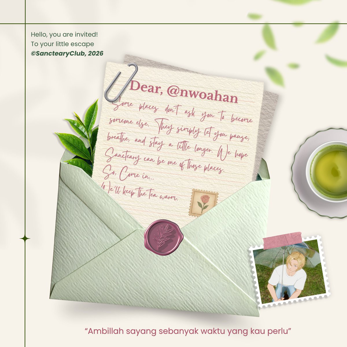nwoahan's tweet photo. LUSYU BANGET BJIL.. NWOAHANTUALS RUGI SIH KALO ENGGA IKUTAN PDKT SAMA WATASHI 🫵😭  LIAT INGVITASYENNYA SEPERSONAL INI😭(lovingly) bub boleh engga Nwa nikahin kamu sekarang aja?🥺 @SanctearyClub. Anw, kamu kangen nwa engga?🥺 https://t.co/pddtWHJ9kC