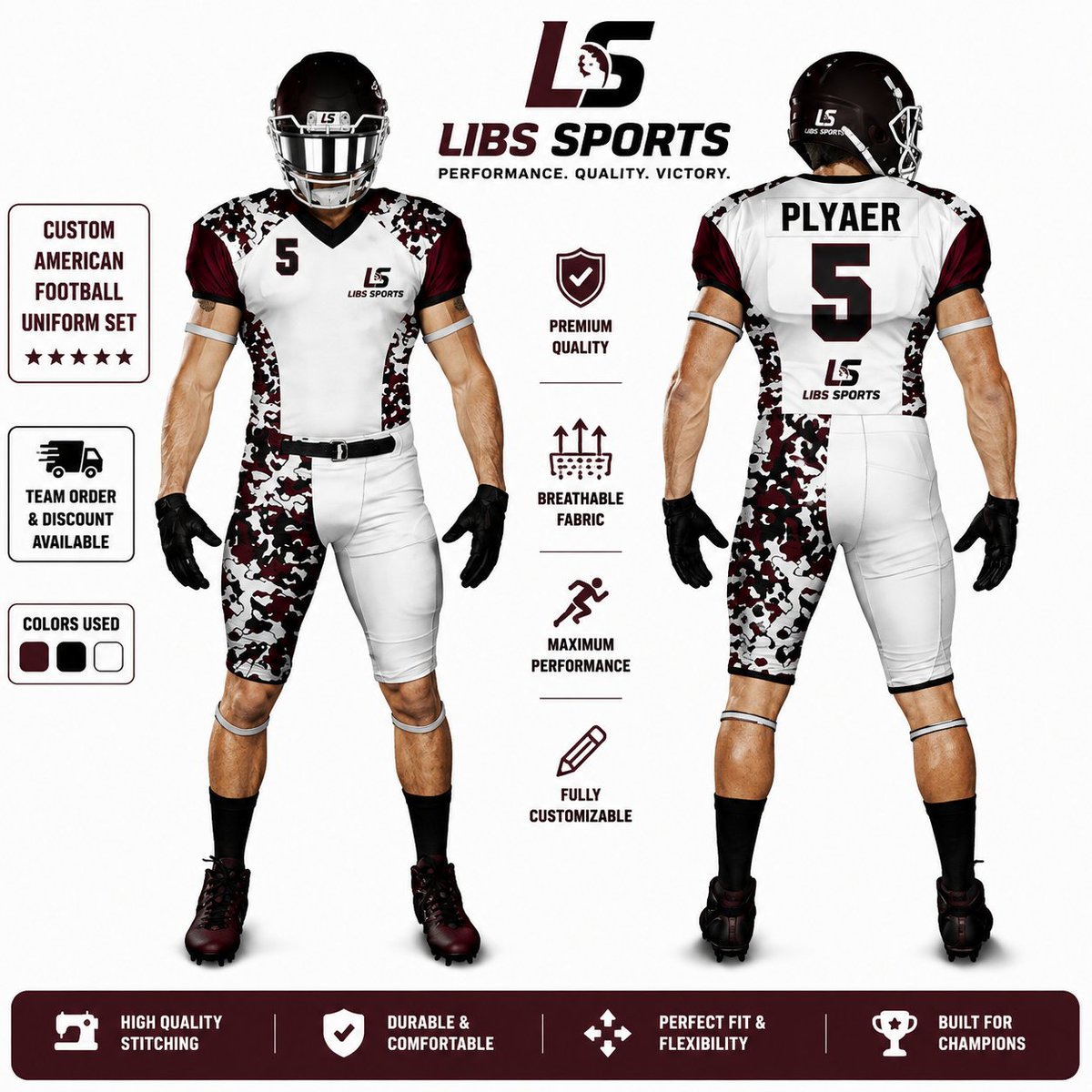 LibsSports's tweet photo. Custom Team American Football Uniform

Contact Us for samples or Bulk Orders
WhatsApp or DM Us for more details
#americanfootball
#USASportswear
#sportswear
#uniforms
#sports https://t.co/8TSR2TauGr
