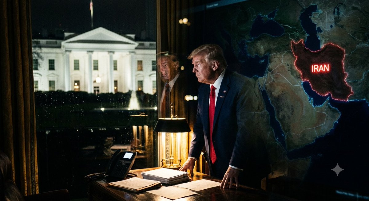 Kingmfahd's tweet photo. TRUMP CALLS OFF IRAN STRIKE: The Geopolitical Game Changer?
​The world breathed a collective sigh of relief as President Trump reportedly aborted a planned military strike on Iran. Was this a genuine desire to avoid escalation or a strategic calculation?
​The implications are huge. Global markets could stabilize, easing fears of an oil crisis. Middle East stability hangs in the balance, with allies and adversaries recalibrating their moves. U.S.-Iran relations are at a critical juncture, with potential for dialogue or further tension.
​What's next? Share your thoughts in the comments. Let's debate!
​#Trump #Iran #Geopolitics #MiddleEast #ForeignPolicy
​Cinematic Image Concept:
​[Image description: A split-screen image. On one side, a tense-looking Donald Trump at the White House, with a map of Iran in the background. On the other, a visual representation of a volatile world map, with sparks and potential flashpoints.]