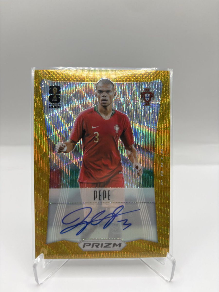 D_Lilly13's tweet photo. Pretty sick pull from a 2026 Prizm WC Blaster! Pepe Gold Auto 03/10 🇵🇹🔥@CardTraderHobby @cardboardbst @CardPurchaser https://t.co/OQIdUosIUV