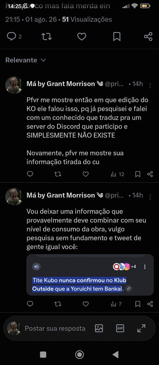 princesaemo2013's tweet photo. @Darkwood171 @John__616 @oTohsakaRin Continue sendo evasivo e desinformado, vai fazer bem pro resto da sua vida https://t.co/j3DSq52RX0