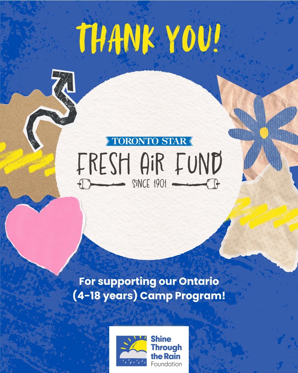 ShineThroughTRF's tweet photo. Thank you Toronto Star Fresh Air Fund for ensuring children impacted by life-threatening illness enjoy a camp of their choice through our Ontario (4-18 years) Camp Program! All children deserve the chance to be a regular kid again! @torontostarchildrenscharities https://t.co/pt2x6KHo7B