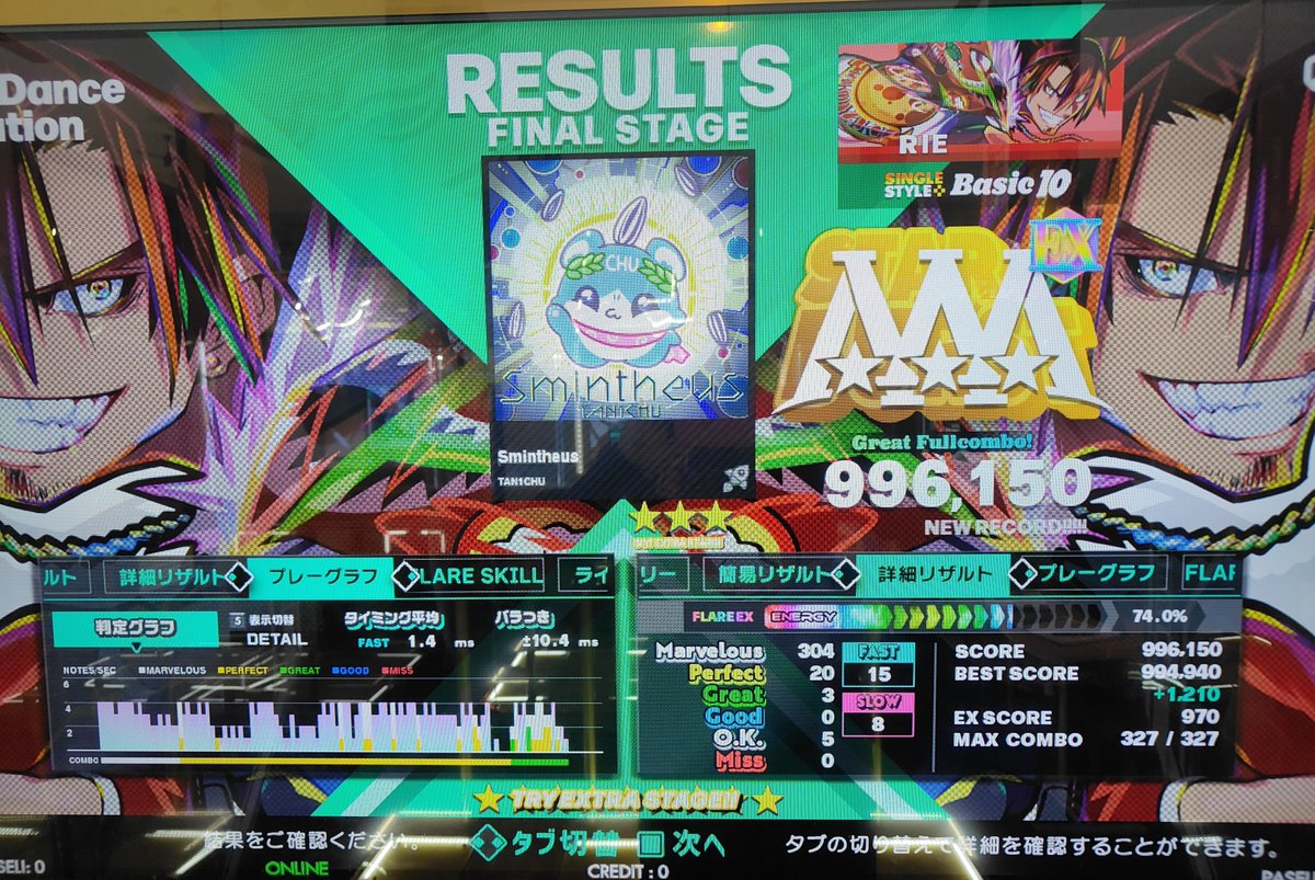DDRrainbow's tweet photo. Smintheus…何これ😭
ラストでやられた😭
習…二歩目でグレコ
楽ラストBPM250地帯の1歩目でグレコ…
踊るは何となく分かり始めた感🤣
譜面傾向覚えねば https://t.co/Luqx7vxUlT