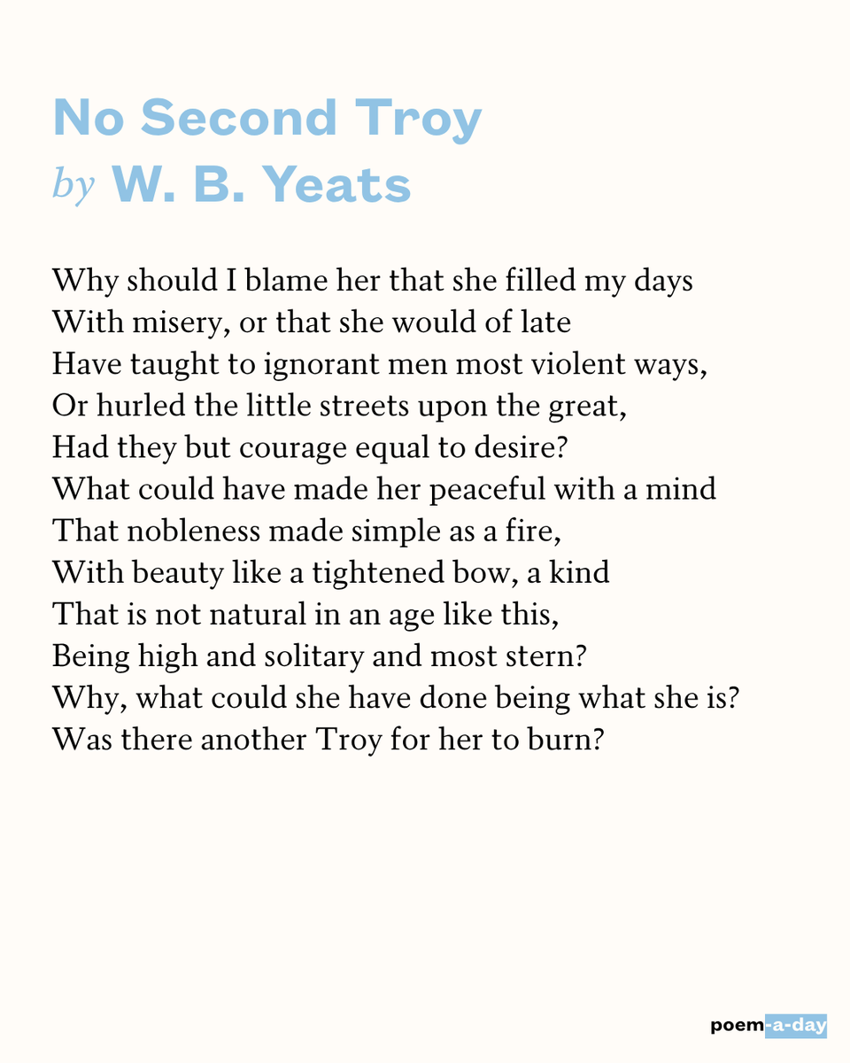 POETSorg's tweet photo. 8/2/26 “Why should I blame her that she filled my days” https://t.co/C4KKw8V1YH