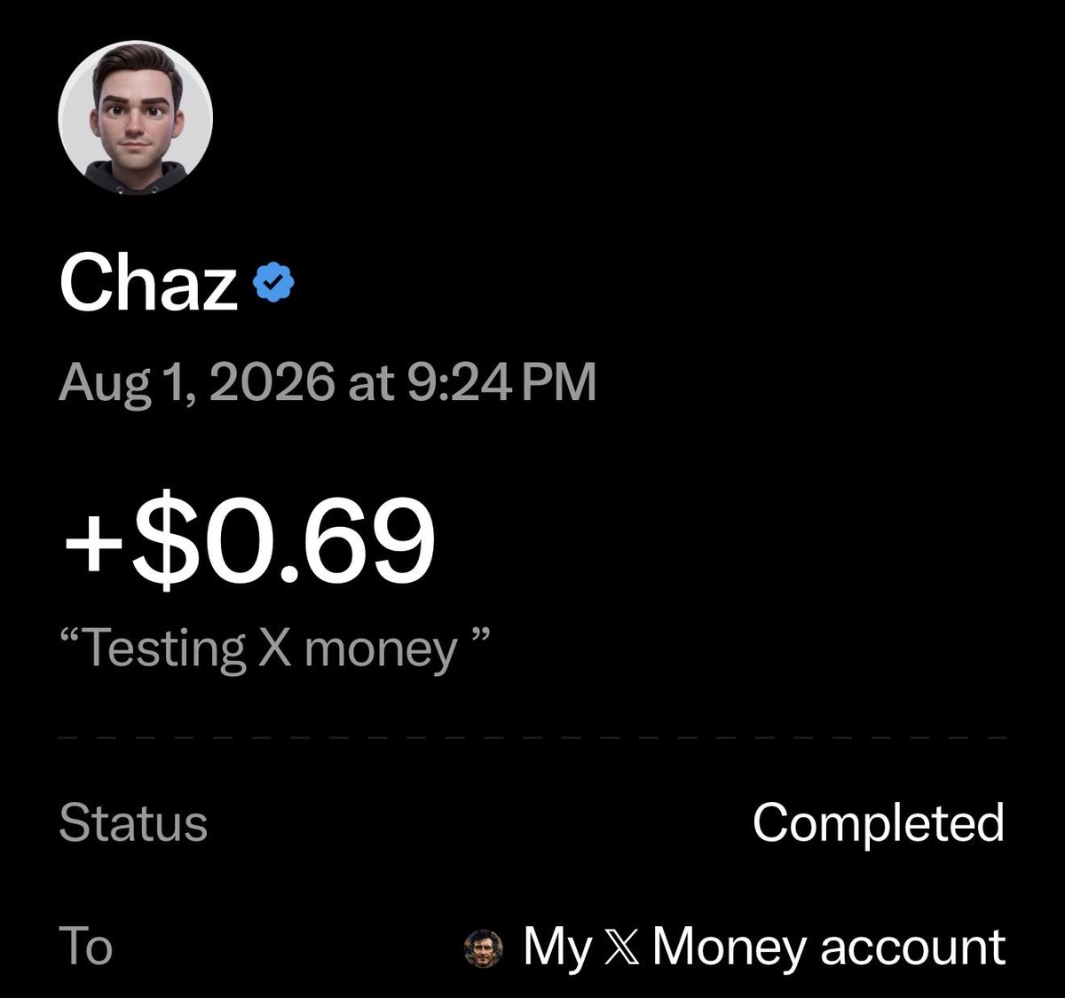 realRonnieMack's tweet photo. My buddy @chazonx got his 𝕏 Money and tested it on me. It’s like a right of passage, the 69 cent Hot Potato Game, gotta keep it moving. Who’s turn to catch it? https://t.co/oWwtfk1psO