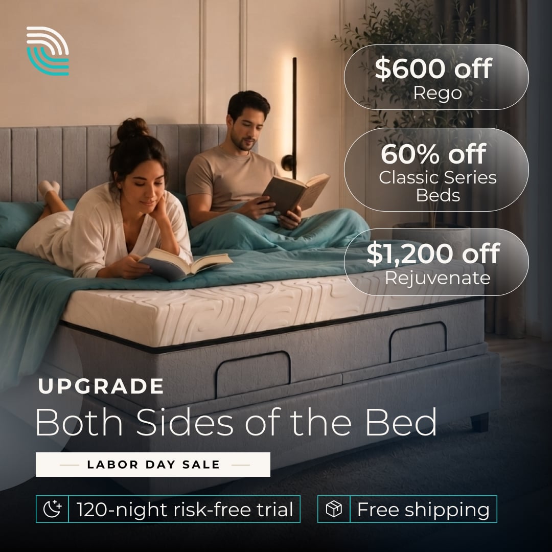 PersonalComfort's tweet photo. It's time for couples to upgrade both sides of the bed, without compromise.

The Rejuvenate is the best bed for couples featuring a copper-infused top layer to lessen motion transfer seven if you toss and turn. $1,200 off for al imited time
#personalcomfort #labordaysale https://t.co/KiBfJV82s7