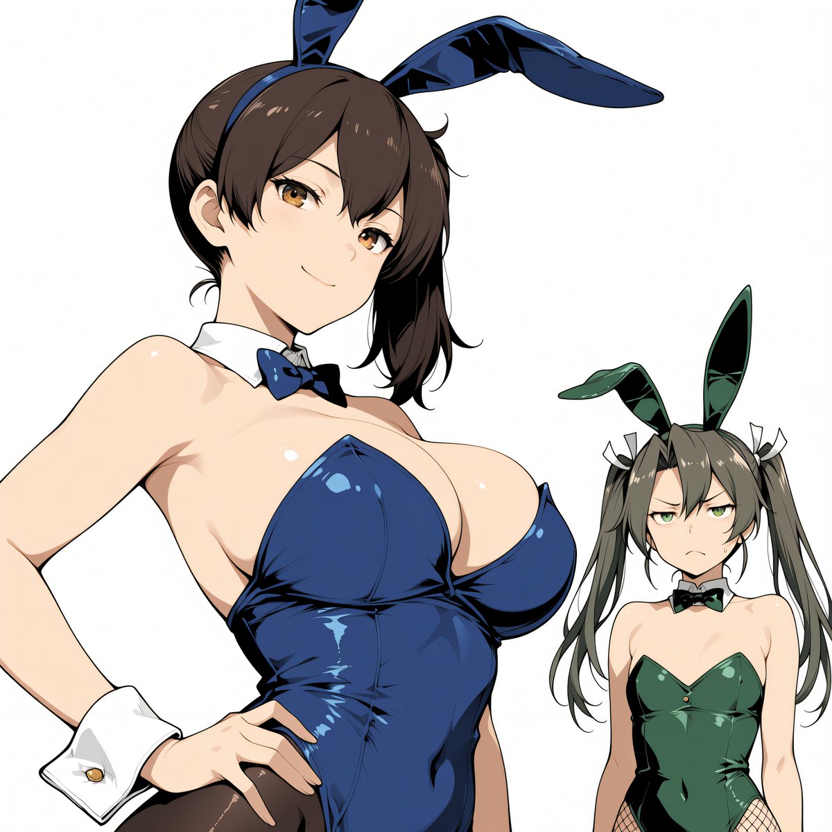 sachitan4's tweet photo. #艦これ　※SFW illustration ＆ AI
夜中にこっそり上げ（1/2）

8/2日でバニーの日らしいので加賀さんと瑞鶴さんのお二人に登場してもらいました。
…まあ、格差...人にはその人だけの魅力があるものです（汗　※コメント欄におまけもあります https://t.co/5W4Pmk6hvK