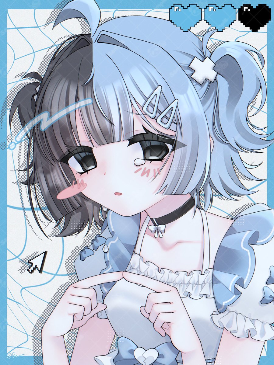 Re_nmr's tweet photo. 描き合いでした🩵🩵🖤 https://t.co/xSOEmHG3cA