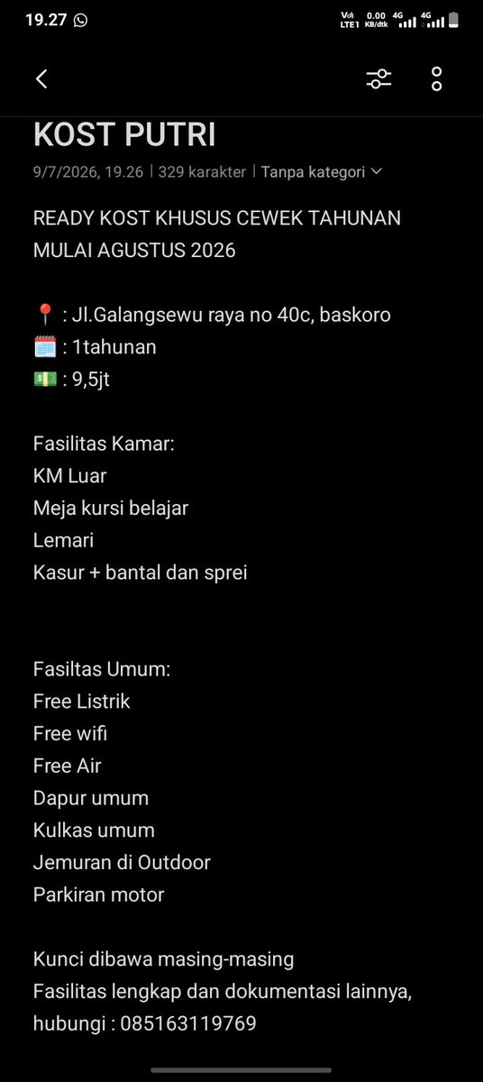 brewokjunior22's tweet photo. READY MASI KOSONG 1 DIDAERAH BASKORO BISA WA https://t.co/2ZKrkRbYJA