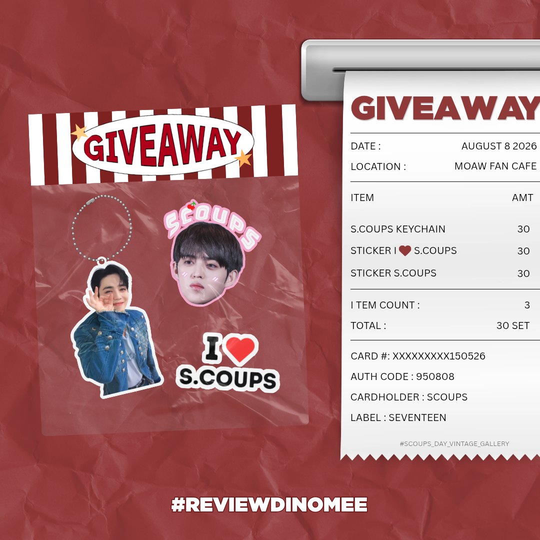 dinomeedinomee's tweet photo. ⊹ᯓ★ 𝙎𝘾𝙊𝙐𝙋𝙎 𝙂𝙄𝙑𝙀𝘼𝙒𝘼𝙔 ,, — 🍒.°☆

— 1 SCOUPS KEYCHAIN
— 1 STICKER I ❤︎ SCOUPS
— 1 STICKER SCOUPS

｡ˆ⸝⸝ 30 𝙎𝙀𝙏 ⸝⸝ˆ｡

08.08.26
@moawfancafe

𝙈𝙤𝙧𝙚 𝙨𝙪𝙧𝙥𝙧𝙞𝙨𝙚𝙨 𝙞𝙣 𝙩𝙝𝙚 𝙢𝙚𝙣𝙩𝙞𝙤𝙣 ☟︎︎︎

#scoups_day_vintage_gallery
#กะรัตพระเวสสันดร https://t.co/K0QROrluQs